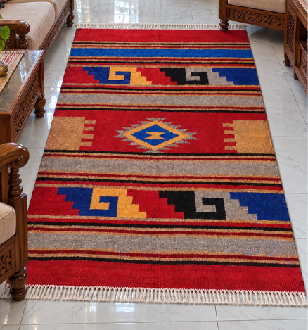 Shatranji: handloom carpet: 36''x60''