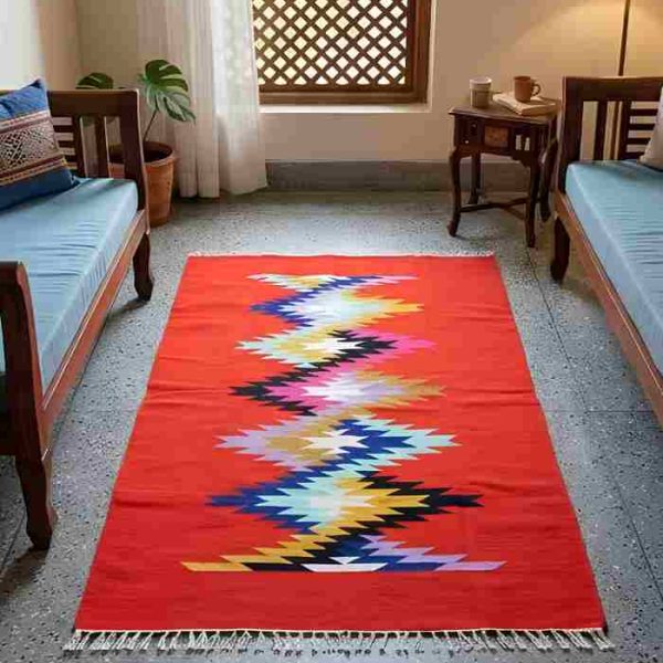 Shatranji: handloom carpet:49''x72'' SOLD OUT