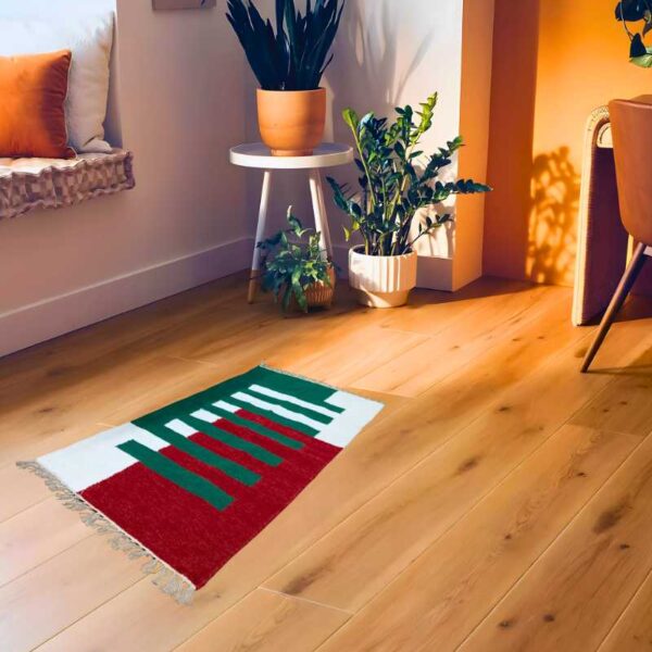 Shatranji: handmade rug, size : 24''x47''