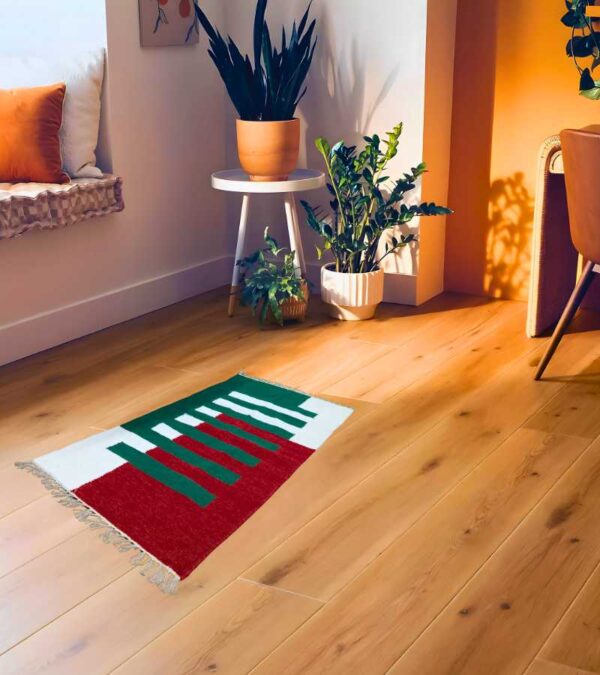 Shatranji: handmade rug, size : 24''x47''