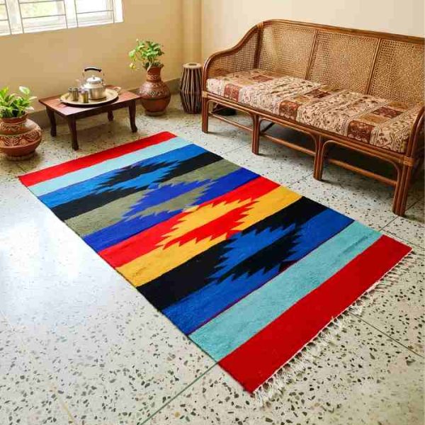 ShatranjI:  handloom floor mat, size 35''x61''