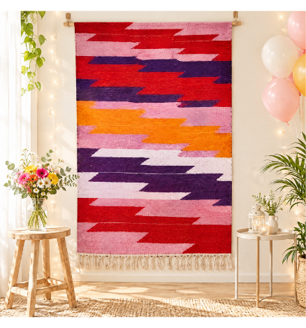 Shatranjy/ handmade rug:25''x48''