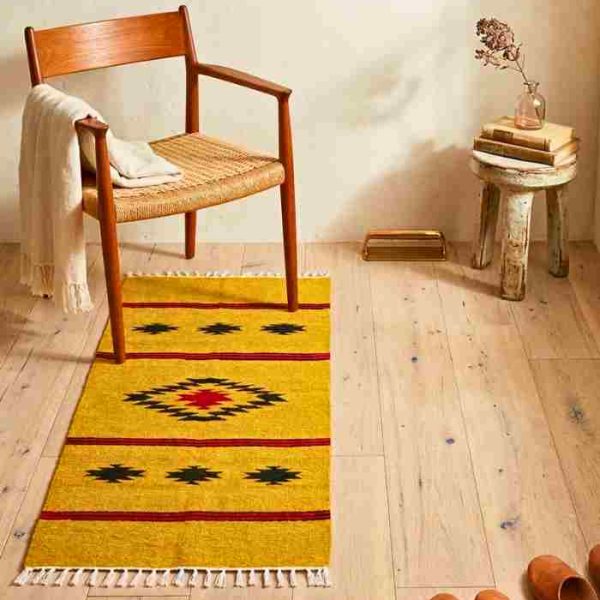 ShatranjI:  handloom floor mat, size 24''x48''