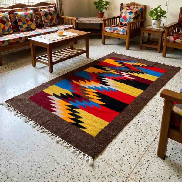 ShatranjI:  handloom floor mat, size 35.5''x59'' SOLD OUT