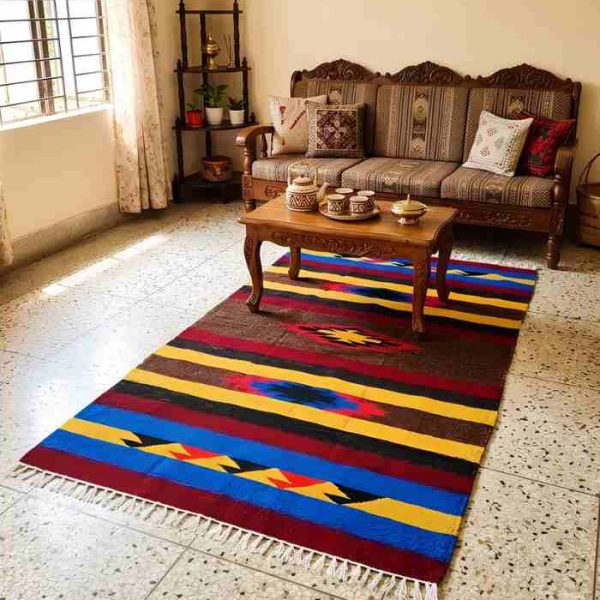Shatranjy : handmade floor mat size 35''x60''