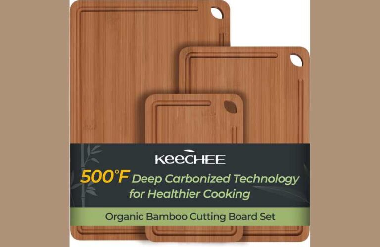Make Cooking Easier! Premium Bamboo Cutting Board – With Deep Juice Grooves & Handles, Perfect for All Your Veggies, Meats & Fruits. Your Best Kitchen Gadget!