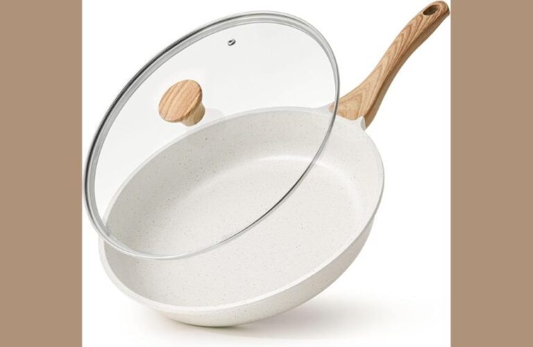 Cook Healthier & Easier: SENSARTE 9.5″ Nonstick Ceramic Frying Pan with Lid – PFAS/PTFE-Free & Induction Ready for Your Kitchen!