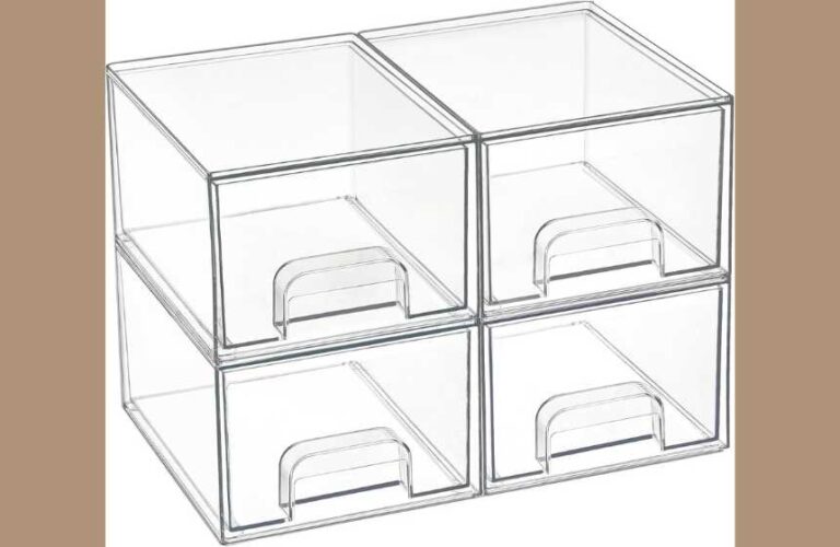 Declutter Your Home! 4-Pack Vtopmart Stackable Clear Acrylic Storage Drawers – Perfect for Makeup, Bathroom, Kitchen & Pantry Organization