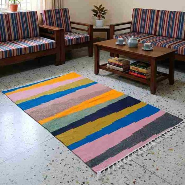 Shatranjy: handloom floor mat , size -29.5''x48''
