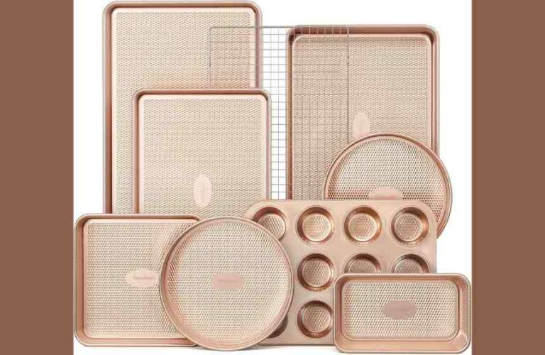 New Year, New Kitchen: HONGBAKE 9-Piece Luxury Gold Bakeware Set – Non-Toxic, Stackable & Nonstick