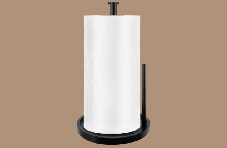 Black Stainless Steel Countertop Paper Towel Holder – Weighted Anti-Slip Base for Modern Kitchens