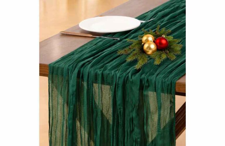 120-Inch Emerald Green Gauze Runner | Premium Boho Cheesecloth for Holiday Parties & Wedding Tablescapes