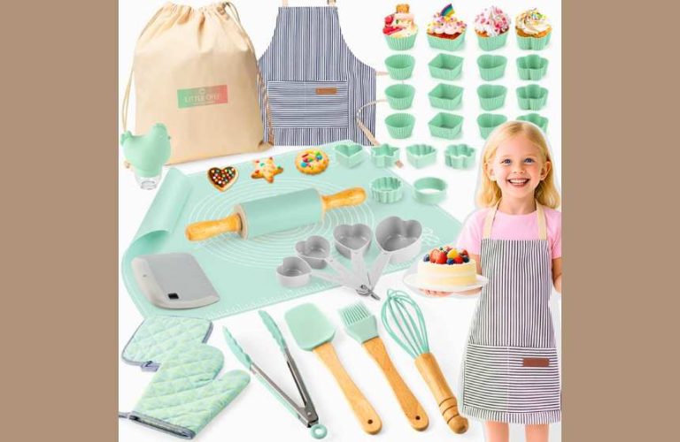 New Year, New Skills! Ultimate 38-Piece Kids Baking Kit – Real Kitchen Tools for Ages 8-12 – Food Grade Sage Green Silicone, BPA-Free – Perfect 2025 Resolution Gift for Aspiring Chefs