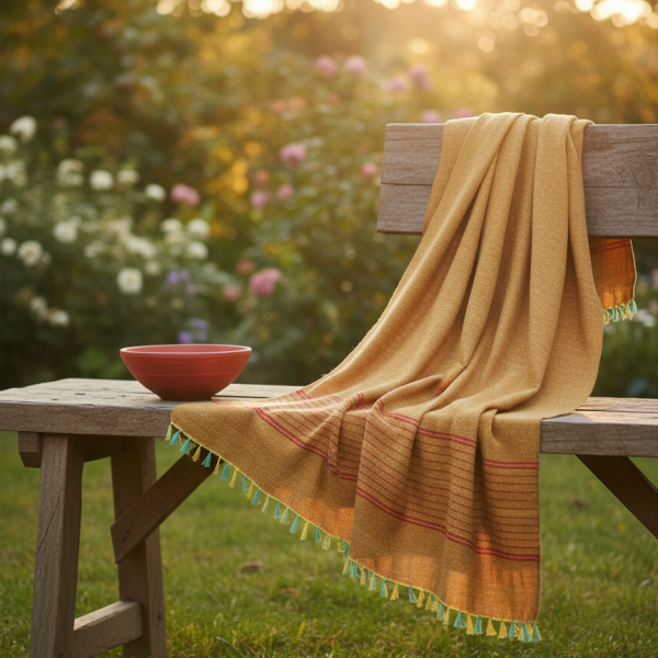 Handloom shawl: size 35''x83''