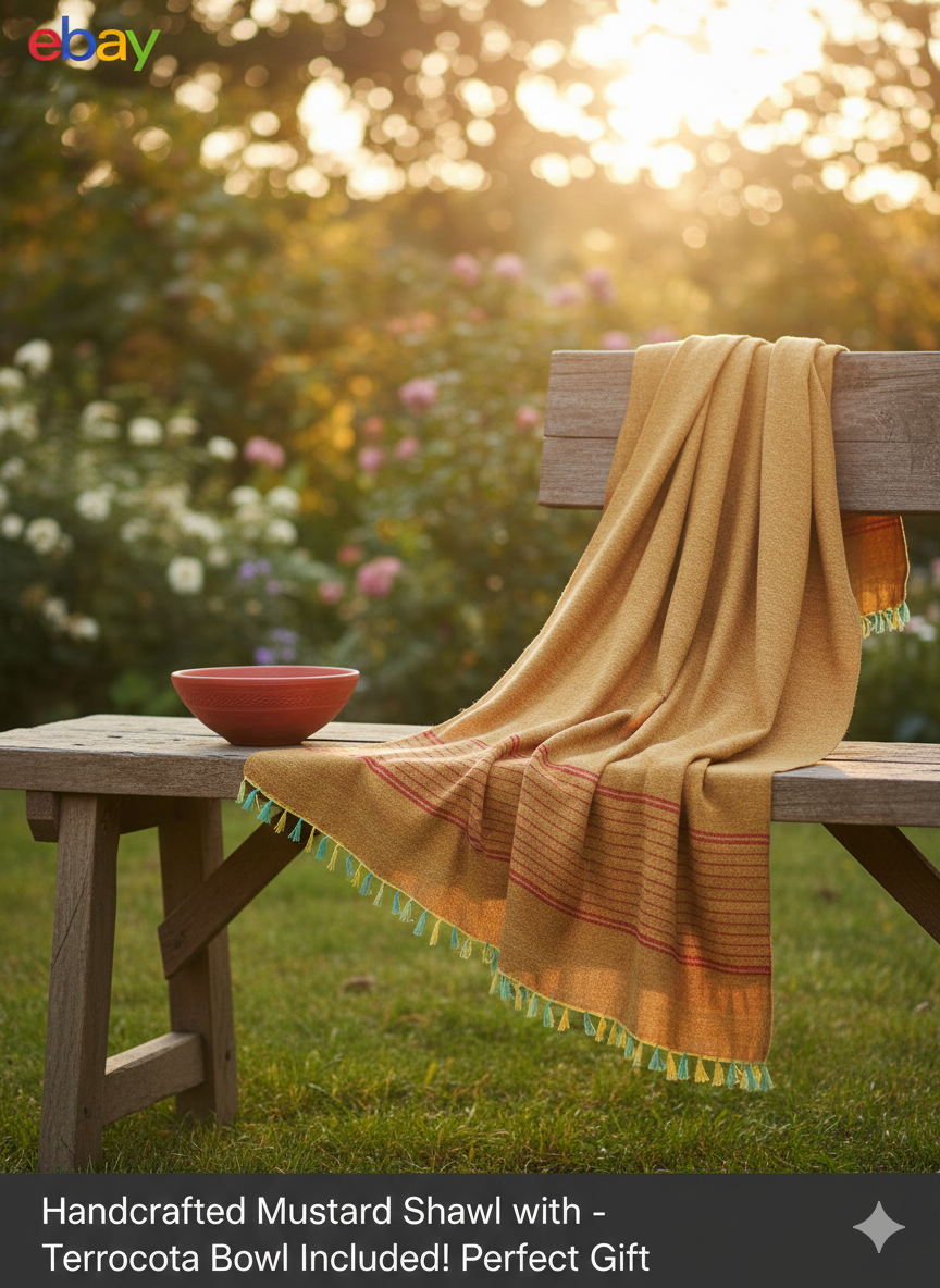 Handloom shawl: size 35''x83''