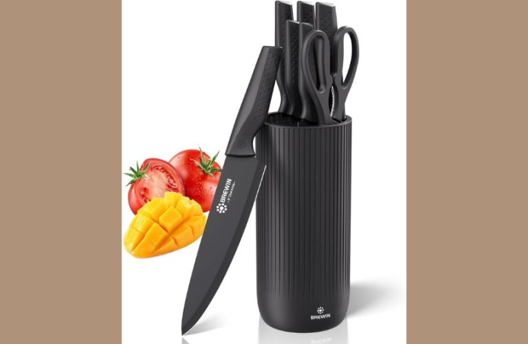 Brewin 15-Piece German Steel Knife Set with Universal Block – Razor Sharp, Dishwasher Safe Kitchen Knives for New Homes & Apartments