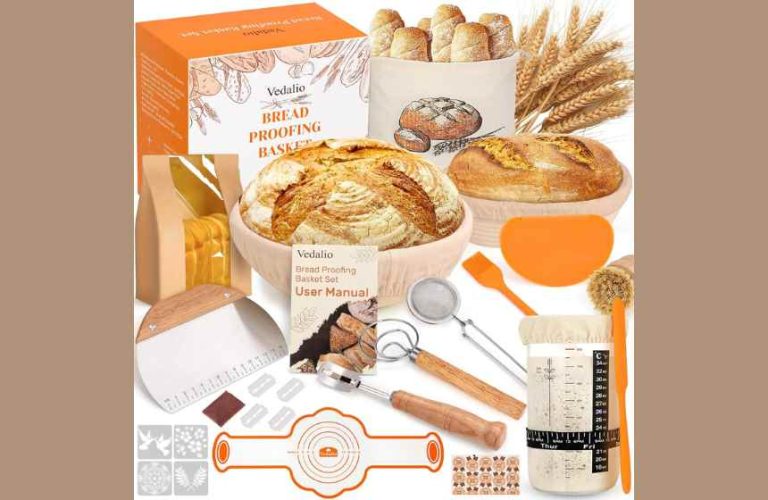 Complete Sourdough Bread Baking Kit – 15-Piece Starter Set with Banneton Proofing Basket & Essential Tools | Perfect Gift for Home Bakers, Moms & Wives