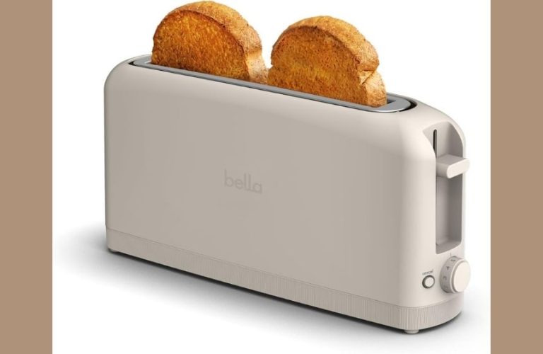 BELLA 2-Slice Slim Toaster, Fits-anywhere 10″ Long Slot Toaster for Sourdough & Artisan Breads, 6 Shade Settings with Reheat & Cancel, 900W Compact Design, Oatmilk