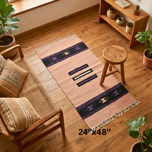 Shatranjy:  handmade floor mat, size : 24''x48''