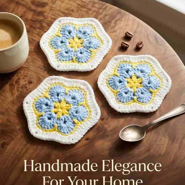 Handmade chrochet coaster, combo set 3 pcs