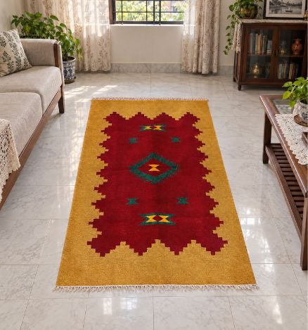 Shatranjy/ handmade carpet: size 48''x71''
